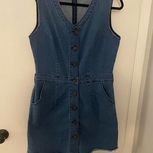 Denim Sleeveless Button-Down Dress